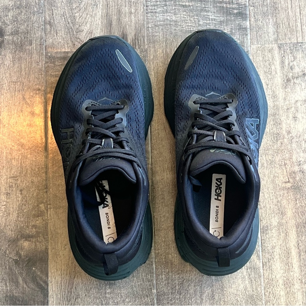 Hoka One One Womens WIDE Bondi 8 Black 1127954 BBLC Running Shoes Size 10 - Picture 6 of 10
